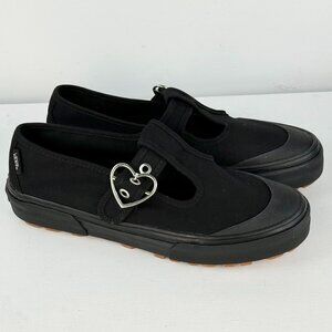 Men's 8, Women's 9.5 - VANS Style 93 Mary Jane Canvas Shoes - Black/Black